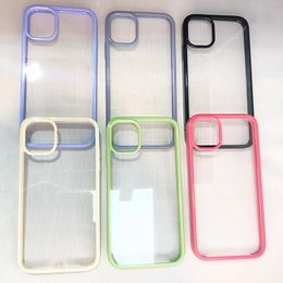 Anti-fall Protective CellPhone Cases Shockproof Candy Colourful TPU Material Soft Thick Acrylic Covers for iPhone 11 12 Pro Max