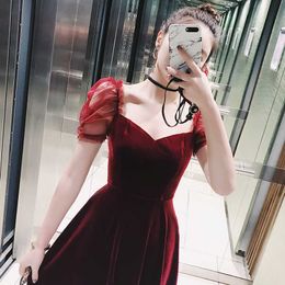 Sexy Velvet Gothic Dress Mini Party Women Korean Summer Female Vintage Design Casual Beach 210604