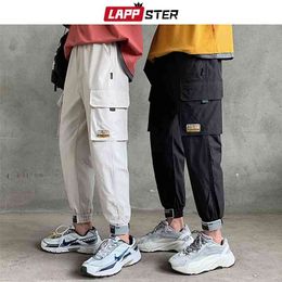 LAPPSTER Men Japanese Streetwear Joggers Pants Cargo Mens Pockets Punk Male Black Korean Fashoins Sweat 210715