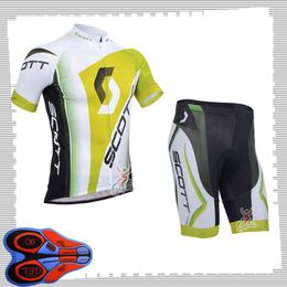 SCOTT team Cycling Short Sleeves jersey (bib) shorts sets Mens Summer Breathable Road bicycle clothing MTB bike Outfits Sports Uniform Y210414237