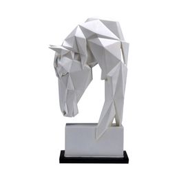 Horse Head Ornaments Animal Resin Home Decoration Nordic Geometric Origami Crafts Furnishings Living Room Desk Decor Statuette 211108