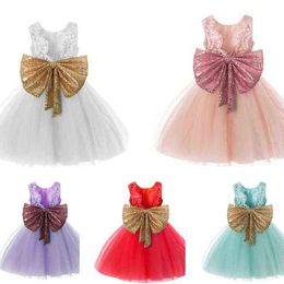 1-5 Yrs Kids Birthday Party Costume Dresses TuTu Princess For Baby Girl Christening Gown Dress Cute Style Bow Children Clothing G1215