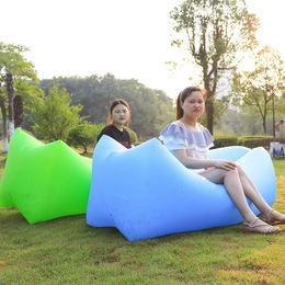 Sleeping Bags Quickly Filling Bean Bag Sofas Inflatable Lazy Air Sofa Bed Portable Adult Beach Lounge Chair Waterproof Seat