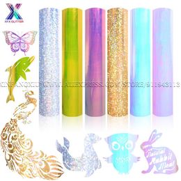 Window Stickers XFX HTV Cricut 30 Sheet 25x30.5cm Holographic Laser Heat Transfer Bundle Roll Tshirt Iron On DIY