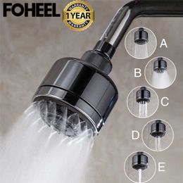 plastic pipe holders UK - FOHEEL Full Function Multifunction Pressurized Water-saving Rotating Top Sprinkler Shower Head 220125