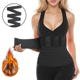 Bandage Wrap Waist Trainer Snatch Me Up Slimming Modelling Belt Corset Tummy Control Trimmer Neoprene Sweat Sauna Body Shaper 211218