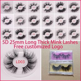 5D 25MM Eyelashes Long Thick 3D Mink Lashes Handmade Care False Eyelash Eye Makeup Maquiagem LD Series 15 Styles