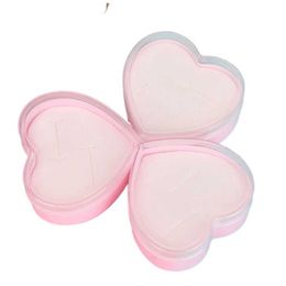 120pcs New Transparent Acrylic Ring Box Heart Shape Couple Ring Lover Ring Boxes Jewellery Display Rack Gift Storage Case