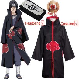 Akatsuki Nagato Pain Cosplay Costume HAPYTO Deidara Itacy Halloween for Kids Boys Suzaku Ring Cloak Headband Shoes Y0913