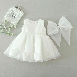 2020 Summer Baby Girls Dress Newborn Baby White Lace Princess Dresses For Baby Sleeveless Birthday Costume Infant Party Dress G1129