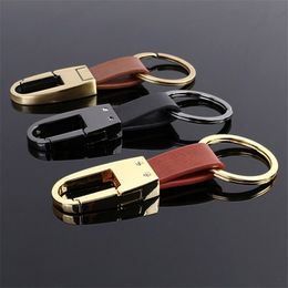 Mens Simple Leather Car Business Keychain Key Holder Accessories