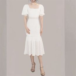 Fashion Womens Elegant Vintage Lace Hollow Out Summer Dress Casual Midi Party Mermaid 210520