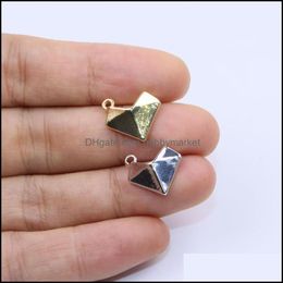 Charms Jewellery Findings & Components Eruifa 20Pcs 12Mm Heart Zinc Alloy Diy Pendant Women Girl Necklace, Earring Bracelet 2 Colours Drop Deli