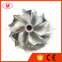 RHF55 46.50/65.00mm 6+6 blades Performance Turbocharger Turbo Billet compressor wheel/Aluminum 2618/Milling wheel for Cartridge/CHRA/Core