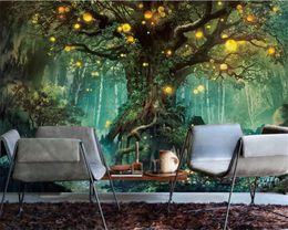 Custom size Beautiful dream forest classic silky 3d wallpaper tree living room TV background wall papers home decor