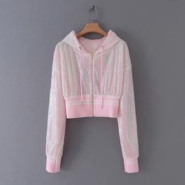 Women's Jackets Fashion Women YD60-8903 European And American Sequins With Caps