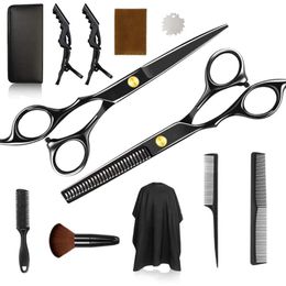 Forbici per capelli Kit per parrucchiere professionale Taglio da barbiere Mantella per assottigliamento Barbiere Cesoie per taglio di capelli Set di accessori per parrucchiere