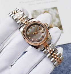 26 мм женские часы розовые золотые автоматические механические полумесяца из нержавеющей стали браслет из нержавеющей стали мода девушка смотреть подарок