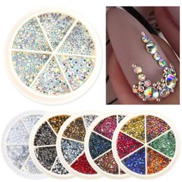 silver nails with glitter Canada - Nail Art Decorations 1 Box AB Crystal 3D Rhinestones For Nails Glitter Gold Silver FlatBack Irregular Stones DIY Manicure LY1893