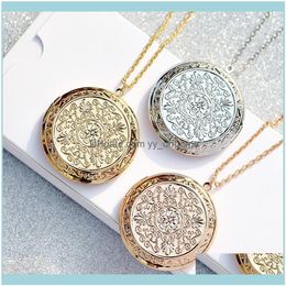 Chains Necklaces & Pendants Jewelrychains Zavorohin Can Put Po Locket Pendant Necklace Openable Big Clock Round Shape Box Choker Frame Jewel