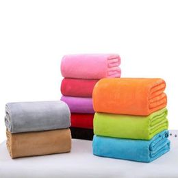 Warm Flannel Fleece Blankets Soft Solid Blankets Solid Bedspread Plush Winter Summer Throw Blanket for Bed Sofa ZZF14110