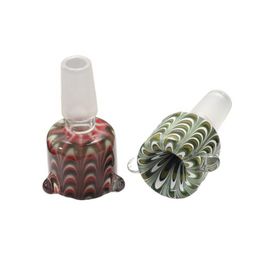 Colorful Smoking 14MM 18MM Male Hookah Adapter Connector Interface Glass Bowl Container Tobacco Oil Rigs Wig Wag Snake Skin Vessel Holder Bong Tool DHL Free