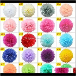 Decorative Flowers Wreaths Festive Supplies Home & Garden 10 Pcs 12" 30Cm Tissue Paper Pompoms Pom Poms Flower Balls Handmade Wedding Party D