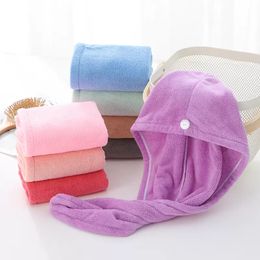 Shower Caps For Magic Quick Dry Hair Microfiber Towel Drying Turban Wrap Hat Caps Spa Bathing Cap ST273