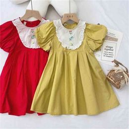 Summer Arrival Girls Fashion Floral Dress Kids Korean Design Cotton Princess 210528