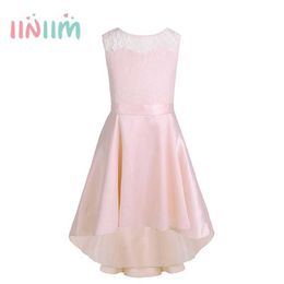 iiniim Flower Girls Princess Dress Kids Baby Party Wedding Pageant Lace Dresses Clothes Summer Children Girl Daily Party Dress Q0716