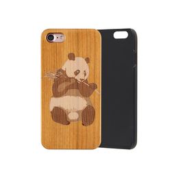 For iPhone 6 7 8 Plus 11 12 Pro X XS Water Resistant Phone Cases Wholesale Black Natural Wood PC Shockproof Custom Back Cover