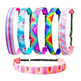 Elastic Rope Tie-Dye Running Headbands Belt Hair Accessories Sports Yoga Hairbands M3507
