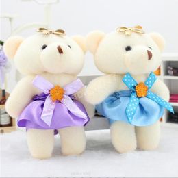Bow Wave Point Bears Plush Toy Doll Small Pendant Cartoon Bouquet Bear Dolls 11CM Toys Girl Valentine Gifts