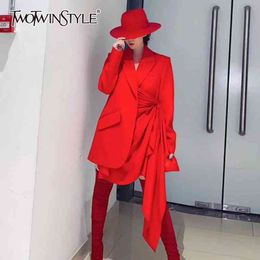 Casual Irregular Blazer For Women Notched Long Sleeve Korean Black Coat Female Autumn Fashion Clothing 210524