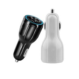 Top QC 3.0 Car Charger Mobile Phone Dual USB Chargers For Iphone Samsung quick charge Fast Charging Adapter Phones Charger