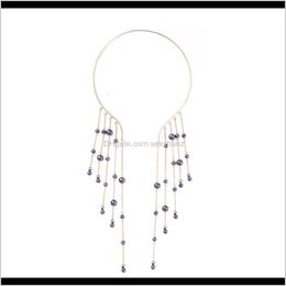 Pendant Necklaces & Drop Delivery 2021 Pendants Qingdao Fashion Jewellery Alloy Black Pearl Tassel Collar Exaggerated Necklace Female Wciuh