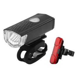 Bike Lights 2pcs Waterproof XPE LED 300LM Front Headlight Bicycle Rear Taillight USB Rechargeable Lightweight Cycling