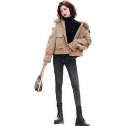 Women's Down & Parkas Large Wear School Overcomes Small Short Cotton Clothes Winter Korean Loose Plush Work Coat Women