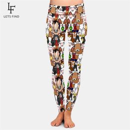 LETSFIND Push Up Leggings Super Soft Milk Silk Printing Cartoon Farm Animals Pattern Womens Plus Size Fashions High Waist Pants 210925