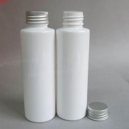 24 x 100ml Flat Shoulder White PET Toner and Lotion Bottle with Aluminum Cap Insert Whosale