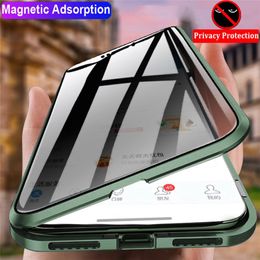 Magnetic 360 Glass Cases For iPhone 11 case Anti Spy iphone 6 7 8 plus 8p 10 XS XR XSX PROMAX Protective Cover