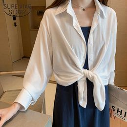 Spring and Summer Women Shirt Korean Style Loose Lazy Tops Women Solid Turn Down Collar Long Sleeve Shirt Feminine 9358 210527