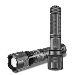 Tactical Flashlight XHP50 LED Flashlight XHP70.2 4-core USB Rechargeable Torch 5 Modes Waterproof Flashlight Zoomable Camping Hand