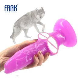 FAAK big Animal dog dildo knotted suction cup wolf penis sex toys for women cheap sex products anal plug lesbian flirt sex shop 210407