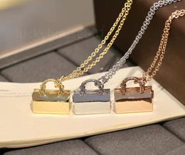 2022 charm retro fashion luxury Pendant Necklace men women gold and silver rose golds high quality womens party wedding couple gift hip hop Jewellery top quality