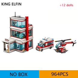 City hospital model 82085 city series small particle assembled building block children's educational toy 02113 educational gift X0503