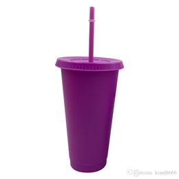 90pcs 24OZ/710ML Beverage Juice Tumblers And Straw Magic Coffee Cups Plastic Cup You Can Customize the logo DHL