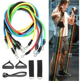 11 Piece Resistance Bands Set Expander Exercise Fitness Elastic Rubber Band Stretch Training Home Gyms Fitness Yoga Equipment H1026