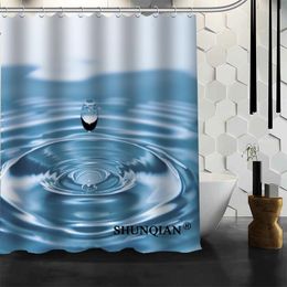 Shower Curtains Custom Water Natural Curtain 12 Hooks For The Bathroom High Quality Polyester Fabric Bath 3D Printing