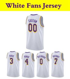 Basketball Jersey Carmelo Anthony #7 Davis #3 Russell Westbrook #0 Rondo #4 Howard #39 white fans jerseys Men Youth S-2XL